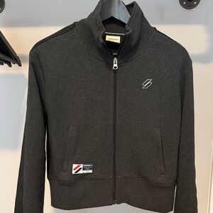 Superdry Charcoal Hoodie with Logo Patch